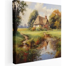 Popcas Klasik Kanvas Tablo - Huzurlu Kır Evi - Klasik Kanvas Tablo Kanvas Duvar Sanatı Vintage