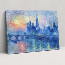 Popcas Claude Monet Rouen Katedrali Kanvas Tablo - Claude Monet Duvar Sanatı Ev Dekorasyonu