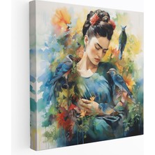 Popcas Frida Kahlo Suluboya Kanvas Tablo - Frida Kahlo Kanvas Duvar Sanatı