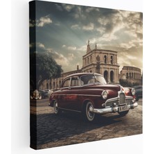 Popcas Klasik Vintage Araba Kanvas Tablo - Nostalji ve Klasik Tasarım