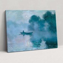 Popcas Sisli Seine Nehri Claude Monet Kanvas Tablo - Ev Dekorasyonu Duvar Sanatı