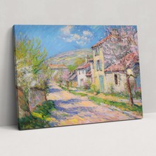 Popcas Claude Monet Duvar Sanatı - Ilkbahar Köyü Kanvas Tablo - Claude Monet Kanvas Duvar Sanatı