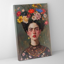 Popcas Frida Kahlo Tarzı Kanvas Tablo - Duvar Dekorasyonu Ev Dekorasyonu