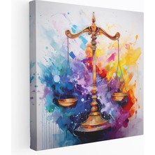 Popcas Adalet Kanvas Tablo - Soyut Adalet Terazisi - Adalet Kanvas Eşitlik