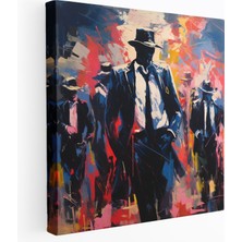 Popcas Goodfellas Soyut Ifade Kanvas Tablo - Duvar Sanatı Hareket Duygusu Canlı Renkler