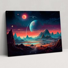 Popcas Eski Dokular Dünya Kanvas Tablo - Duvar Dekorasyonu Vintage Çekicilik Ev Dekorasyonu