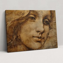 Popcas  Kadın Kanvas Tablo - Leonardo Da Vinci Ev Dekorasyonu Duvar Sanatı