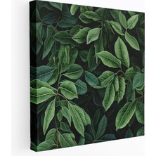 Popcas Evergreen Leaves Duvar Dekorasyonu - Yapraklar Duvar Dekorasyonu Kanvas Evergreen Yapraklar