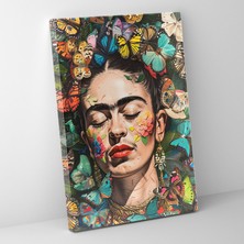 Popcas Frida Kahlo Tarzı Sanatsal Kanvas Tablo - Frida Kahlo Kanvas Tablo Duvar Sanatı Sanatsal
