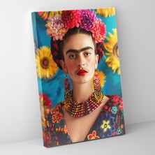 Popcas Frida Kahlo Tarzı Duvar Dekorasyonu - Kanvas Tablo Duvar Sanatı Duvar Dekorasyonu