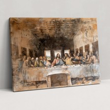Popcas Leonardo Da Vinci'nin Son Akşam Yemeği Duvar Sanatı - Kanvas Tablo