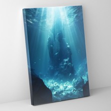 Popcas Sualtı Buzdağı Kanvas Tablo - Buzdağı Kanvas Duvar Sanatı Duvar Dekorasyonu