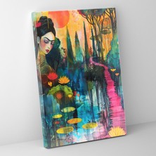 Popcas Frida Kahlo Stili Duvar Sanatı - Kanvas Tablo