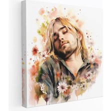 Popcas Kurt Cobain Kanvas Tablo - Güzellik Suluboya Tablo Zarif Çiçekler