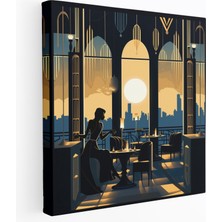 Popcas Glamour Heights Kanvas Tablo - Otel Art Deco Tarzı Geometrik Desenler Kanvas Duvar Sanatı