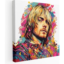 Popcas Kurt Cobain Psychedelic Kanvas Tablo - Duvar Sanatı