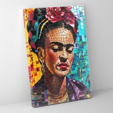 Popcas Frida Kahlo Tarzı Mozaik Duvar Dekorasyonu - Kanvas Tablo Frida Kahlo Stili Duvar Dekorasyonu