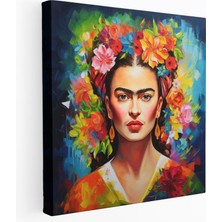 Popcas Frida Kahlo Kanvas Tablosu - Ev Dekorasyonu Renkli Duvar Sanatı