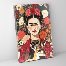 Popcas Frida Kahlo Tarzı Duvar Dekorasyonu - Frida Kahlo Duvar Dekorasyonu Kanvas Tablo Sanatı