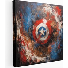 Popcas Kaptan Amerika Soyut Sanat Kanvas Tablo Baskı