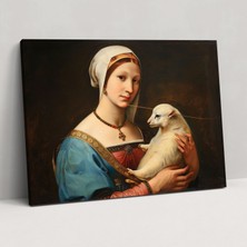 Popcas Leonardo Da Vinci'nin Gelincikli Kadın Kanvas Tablosu - Leonardo Da Vinci Kanvas Tablo