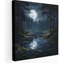 Popcas Gece Gölü Kanvas Tablo - Duvar Dekorasyonu