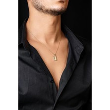 Fiyonk Kuyumculuk 14 Ayar Altın Külçeli Singapur Zincir Erkek Kolye