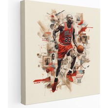 Popcas Michael Jordan Kanvas Tablo - Ikonik Hareketler Koleksiyonu - Spor Duvar Sanatı Duvar Dekorasyonu