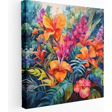 Popcas Tropikal Vaha Kanvas Tablo - Banyo Ev Dekorasyonu Duvar Dekorasyonu Tropikal Yapraklar