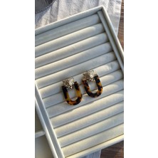 Kaplan Leopar Desen Küpe