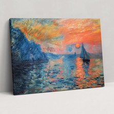 Popcas Deniz Üzerinde Güneşin Doğuşu Kanvas Tablo - Claude Monet Duvar Sanatı Ev Dekorasyonu