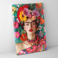Popcas Frida Kahlo Tarzı Kanvas Tablo - Frida Kahlo Duvar Dekorasyonu