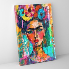 Popcas Frida Kahlo Stil Kanvas Tablo - Frida Kahlo Kanvas Duvar Sanatı