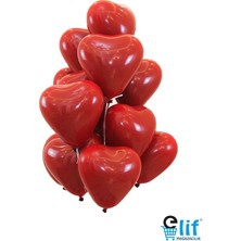 Elif Mağazacılık Kalpli BALON50 Kırmızı 12 Inch 25 Adet Romantik Parti Dekorasyonu İçin İdeal