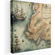 Popcas Klasik Duvar Sanatı - Vintage Harita - Klasik Keşif Keşif Vintage Harita