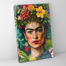 Popcas Frida Kahlo Tarzı Duvar Dekorasyonu - Frida Kahlo Duvar Sanatı Kanvas Tablo