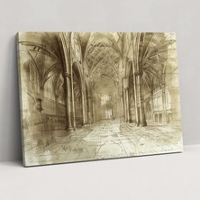 Popcas Leonardo Da Vinci Katedral Duvar Dekorasyonu - Kanvas Tablo Duvar Dekorasyonu