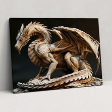 Popcas Efsanevi Ejderha Leonardo Da Vinci Kanvas Tablo - Leonardo Da Vinci Kanvas Tablo Kanvas Duvar Sanatı Mitolojik Yaratık