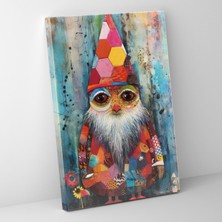 Popcas Soyut Cüceli Kanvas Tablo - Cüce Canlı Desenler Duvar Sanatı Modern Sanat