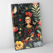 Popcas Frida Kahlo Tarzı Kanvas Tablo - Frida Kahlo Duvar Sanatı Kanvas Tablo Duvar Sanatı