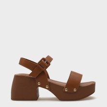 Capone Outfitters Dulce Küt Burunlu Tek Bant Platform Topuklu Kadın Sandalet