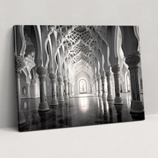 Popcas Siyah Beyaz Cami Kanvas Tablo - Zamansız Zarafet