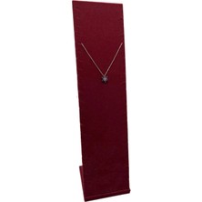 Moscow Model Süet Kumaş Bordo Renk 40/10 cm Ayaklı Takı Sergileme Standı