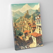 Popcas Inka Medeniyeti Duvar Süsü - Maya Ev Dekorasyonu Retro Poster Kanvas Tablo Yazdırma