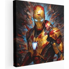 Popcas Marvel Soyut Duvar Dekorasyonu - Demir Adam Temalı Kanvas Tablo