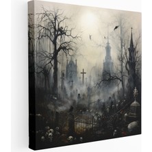 Popcas Sisli Mezarlık Kanvas Tablo