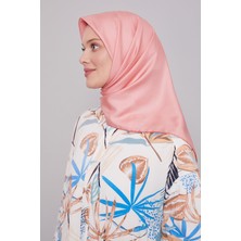Lêvi D'or Koyu Somon Düz Renk Trend Twill Eşarp