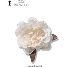 Weweus Kadın Hawai Stili Kırık Beyaz Çiçek Premium Toka