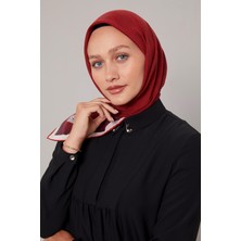 Bordo Batik Desen Pamuk Eşarp