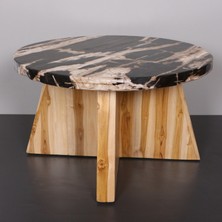 Mylamp Nurıa Fosil Ağaç & Teak Sehpa 60X37X60 cm